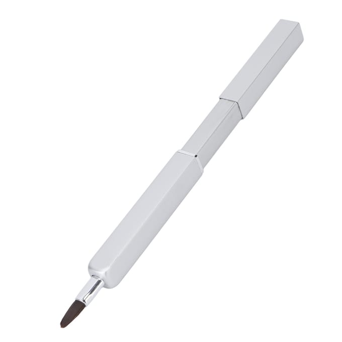 Draagbare intrekbare lip make-up kwast, lippenstift, lipgloss kwast, applicator, make-up tool, zilver zilver