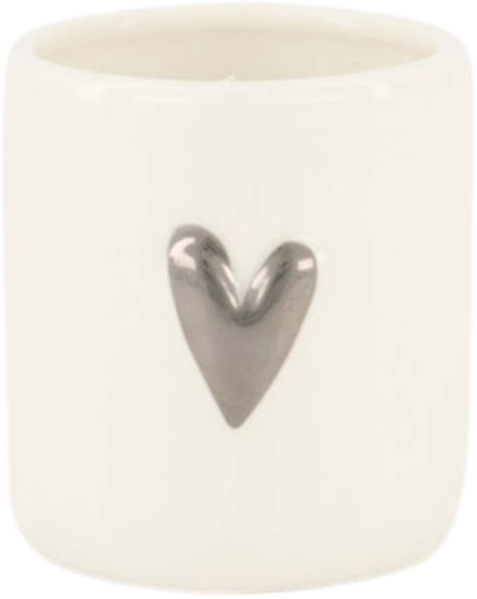Zusss Geurkaarsje Keramiek Hartje Wit/Zilver Wit