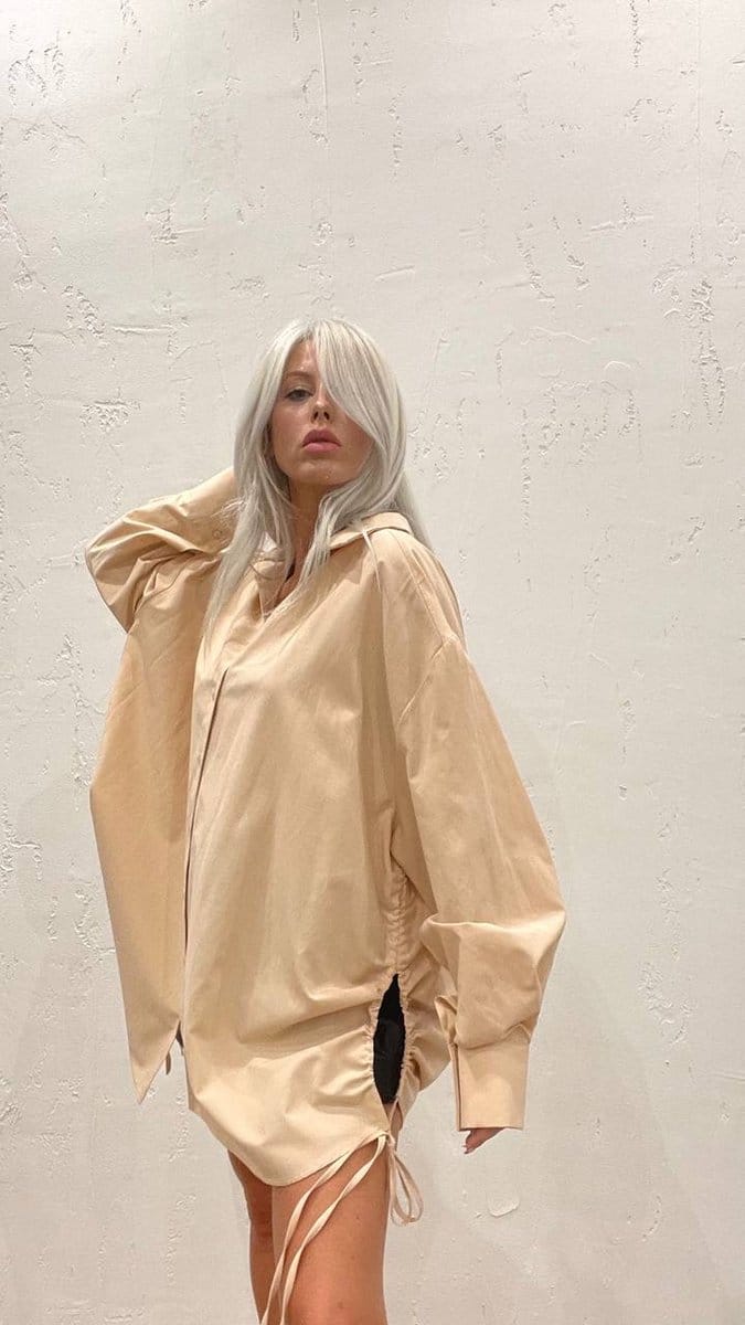 Oversized Overhemd/Met Strikken/SIRMAZA
