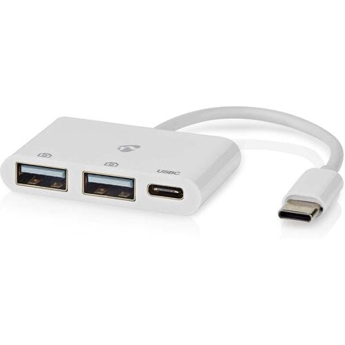 Nedis USB-Hub - 1x USB-C - 1x USB-C / 2x USB 2.0 A Female - 3 poort(en) - USB Gevoed