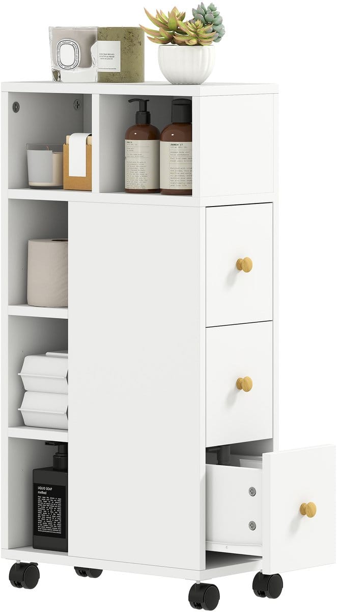 HOMCOM-Badkamerkast-MDF-20x40x80cm-Wit