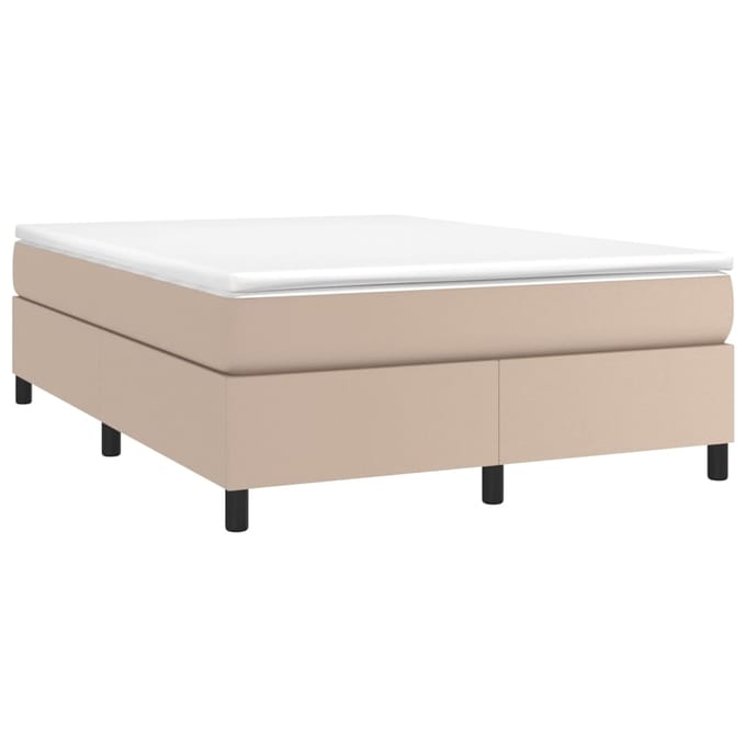 vidaXL - Boxspring - bed - kunstleer - cappuccinokleurig - 140x190 - cm