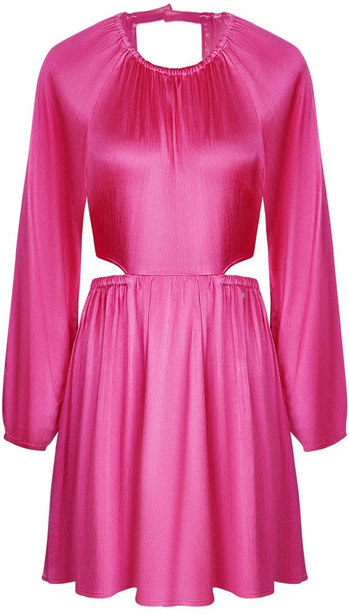 YWG - Polyester Vrouwen Mini Jurk Cut-Out Ontwerp - Roze - Maat M