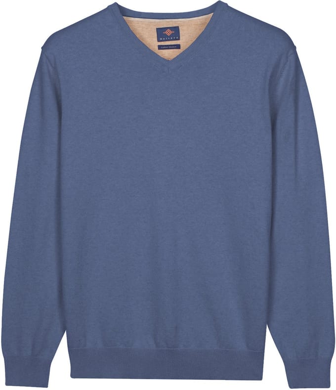 Baileys – Heren Trui – V-hals Pullover – Pima Katoen - Riviera Blue – 618100-645