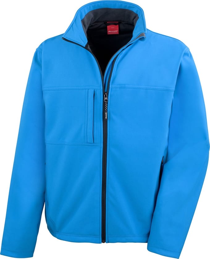 Heren Classic Softshell Outdoorjas Result maat S Azuurblauw