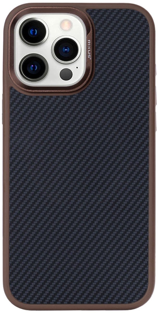 Rixus Mag Carbon With MagSafe For Apple iPhone 14 Pro Brown