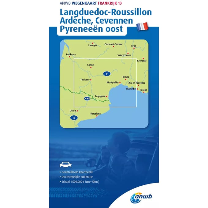 Anwb Wegenkaart Frankrijk 13. Languedoc-Roussillon/Ardeche/Cevennen/