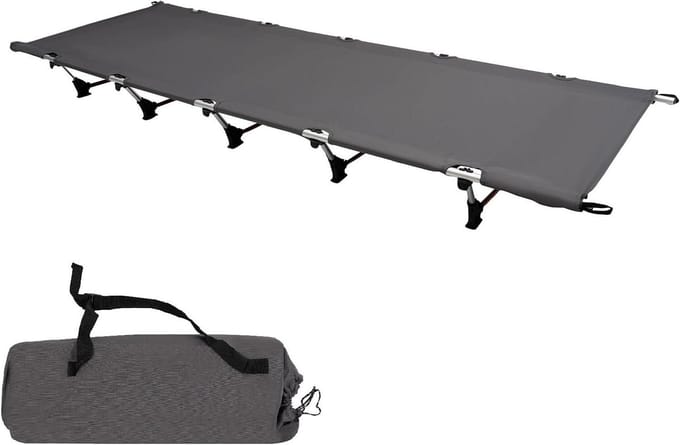 Opklapbed - Kampeerbed Slaapbed - Kamperen Reizen - Lichtgewicht Draagbaar - 190x70cm - Grijs