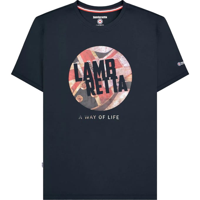 Lambretta T-shirt heren Union Jack (Marine)