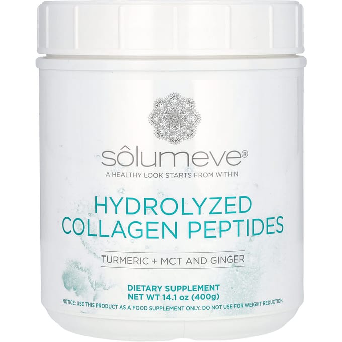 Solumeve, aux peptides de collagène hydrolysés, curcuma, MCT, gingembre, 400 g (14,1 onces)