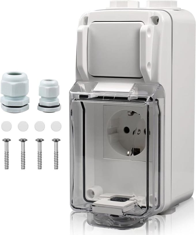 White-Label Buitenstopcontact - Buitenstopcontacten Waterdicht - Tuincontactdoos - Wit