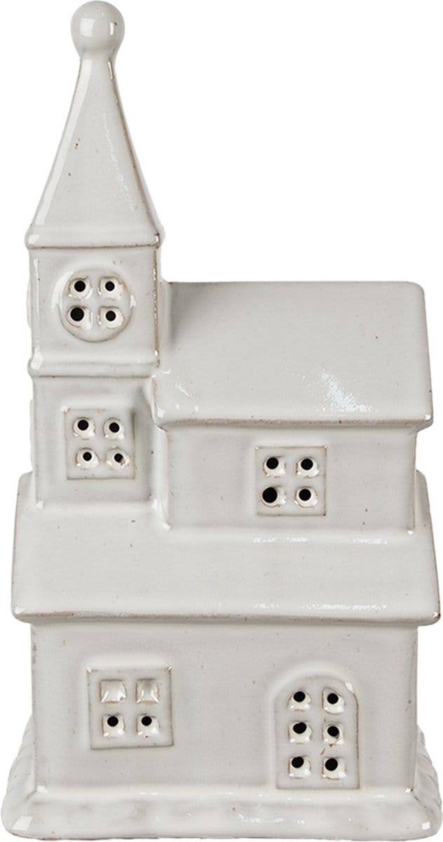 Clayre & Eef Decoratie Huis met LED 23 cm Beige Porselein