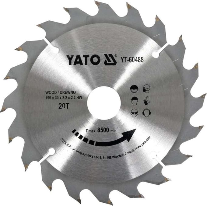 YATO Cirkelzaagblad Ø185 mm - 18 T - binnendiameter 20 mm