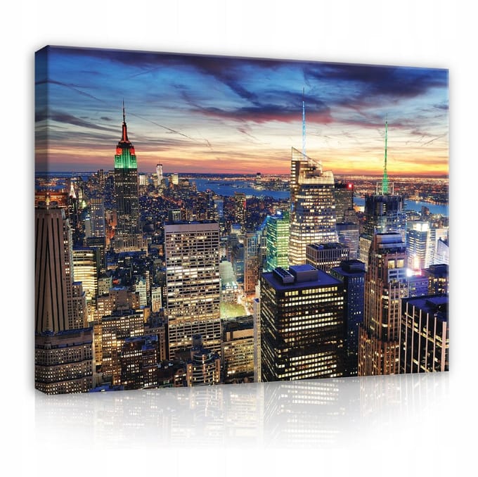 WALLARENA - Canvas schilderij - 60x40 cm - afbeelding van de stad New York