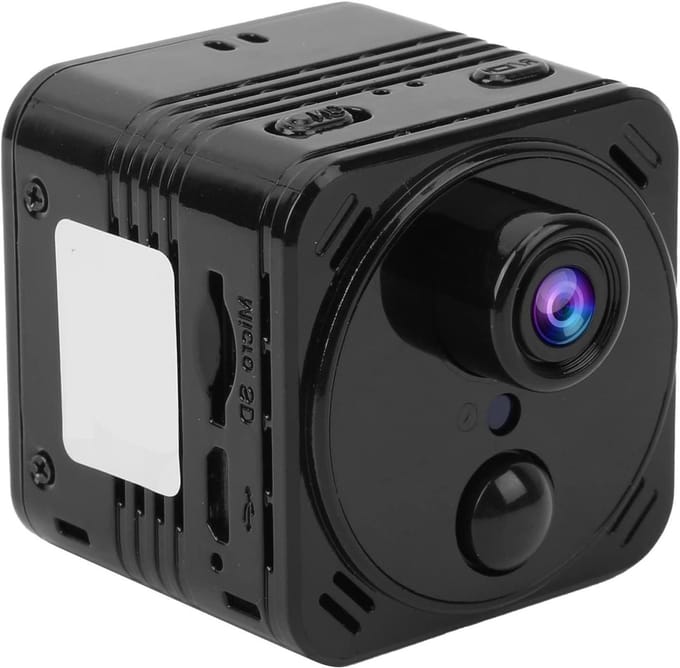 Mini Camera - Beveiligingscamera WiFi - Thuis Bewaken - Bewegingsdetectie - 4K Resolutie - Zwart