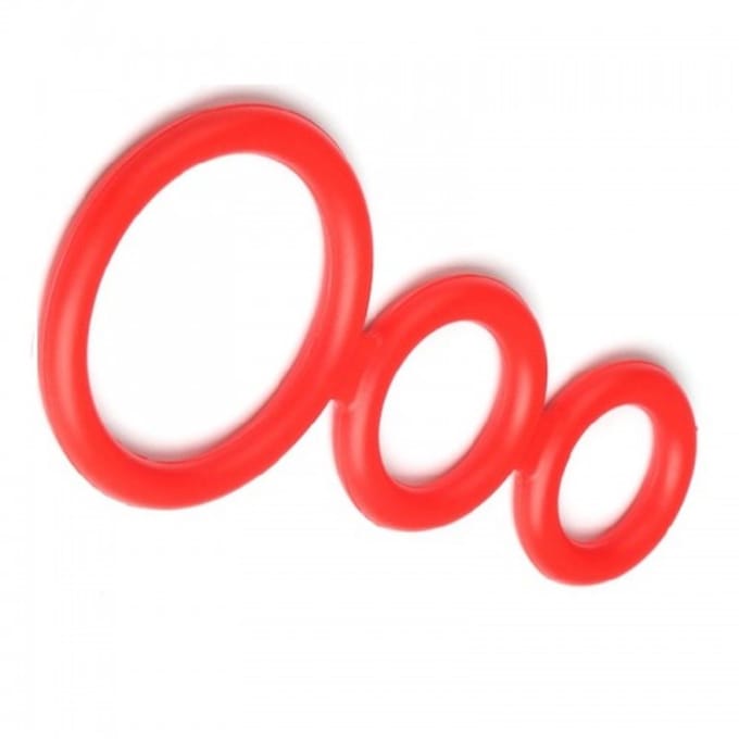 Nooitmeersaai - Cockringen set 3 stuks - Siliconen - Rood - 45-25-20mm
