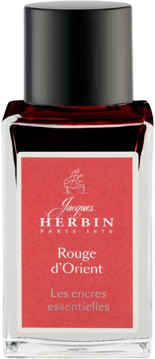 Jacques Herbin Vulpen inkt - Inktfles Essentielles - Rouge d'Orient - 15 ml - Rood
