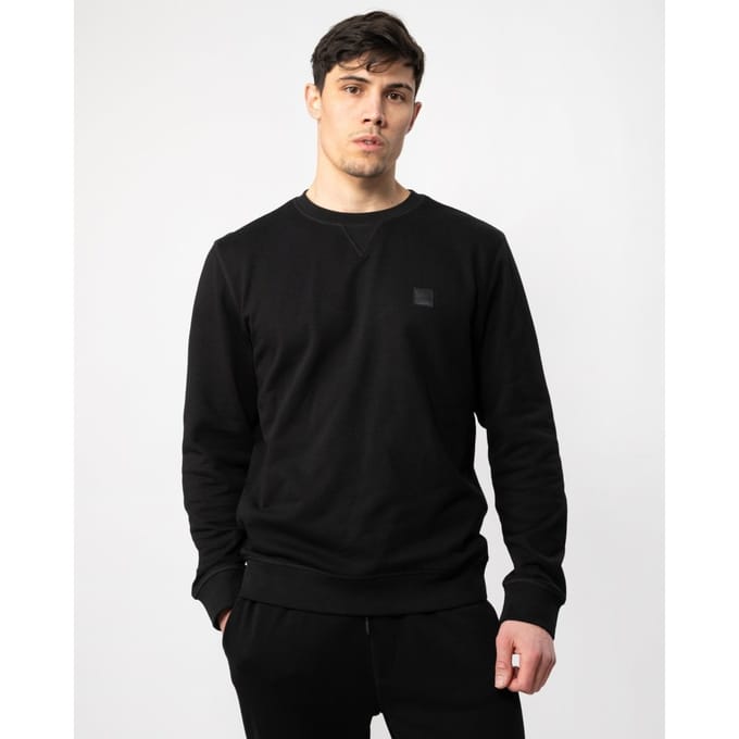 BOSS Orange Westart Heren Crew Neck Sweatshirt Met Logo Patch NOS