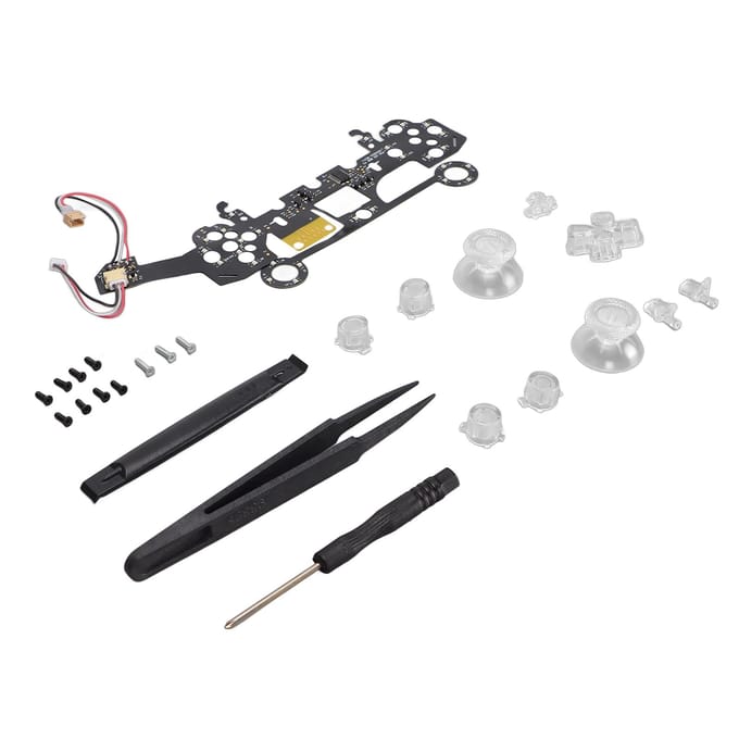 Boutons lumineux D-Pad 8 couleurs, 19 modes, kit de boutons lumineux LED classiques DIY pour PS5 black