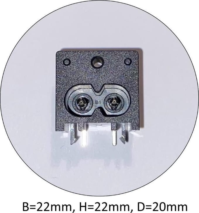 Schurter C7 Panel Mount IEC Connector Male, 2.5A, 250 V, printplaat C7 mannelijk connector