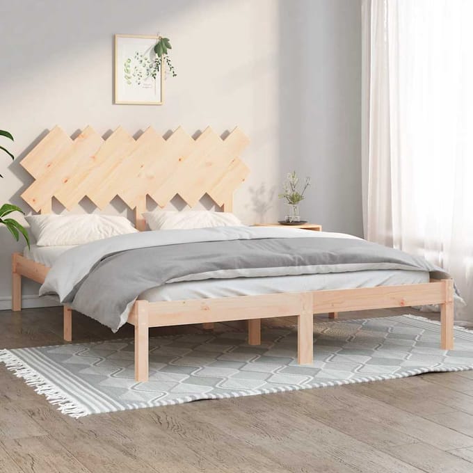 vidaXL - Bedframe - massief - hout - 150x200 - cm