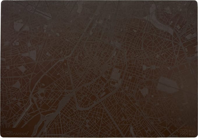 Place Maps Placemat Skyline Rome - Monument van Victor Emanuel II - Kunstleer - Zwart - 1 Stuk