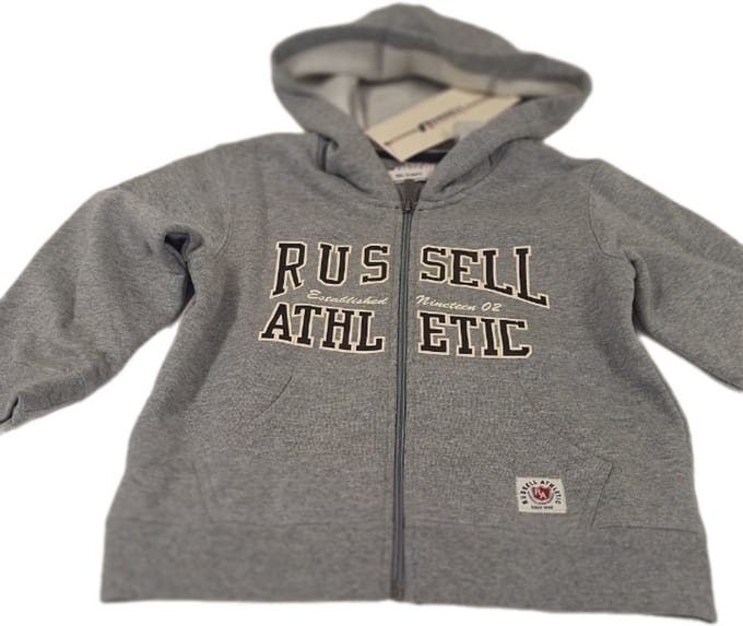 RUSSELL ATHLETIC/ KIDS/ HOODY/ LONG ZIPPER / GREY/104