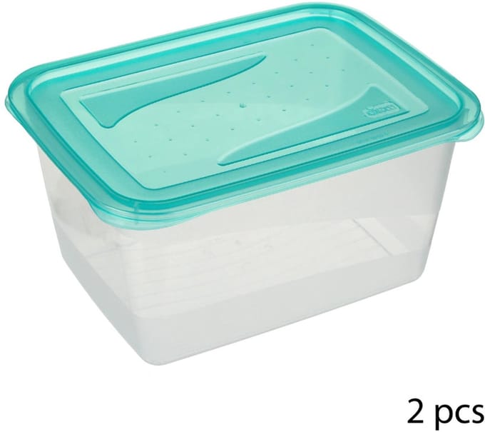 Diepvries vershoudbakjes 2 liter 2 stuks Five® - Transparant - Diepvriesbestendig