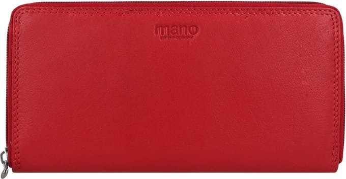 mano Donna Giulia Portemonnee Leer 20 cm - Dames - Horizontaal - rot