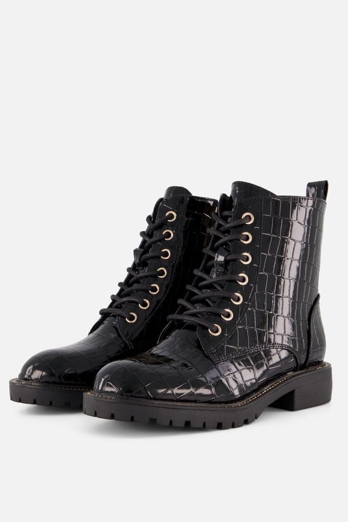 Cellini Croco Veterboots zwart Synthetisch - Maat 41