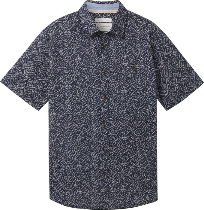 TOM TAILOR printed cotton linen shirt Heren Overhemd - Maat L
