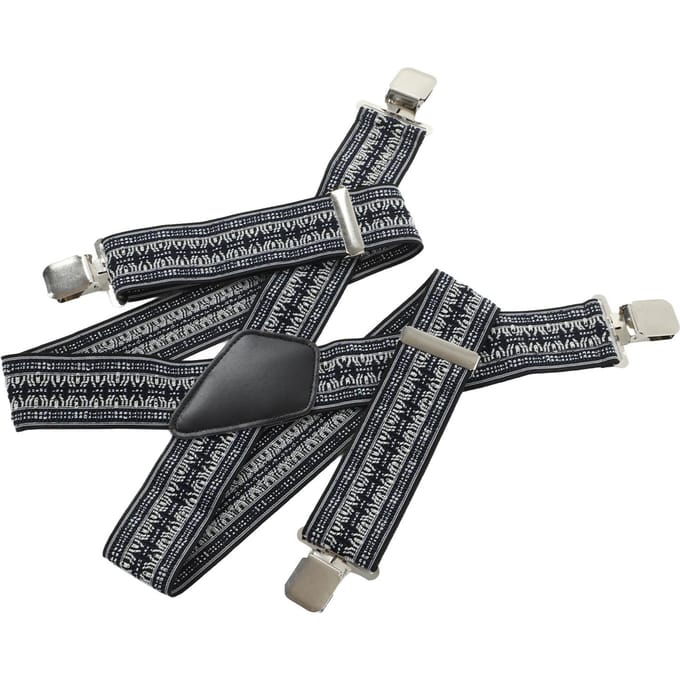 Heren Bretels Gepersonaliseerde Mode Super Elastische Chinese Etnische Stijl Vier Clip Elastische Bretels black