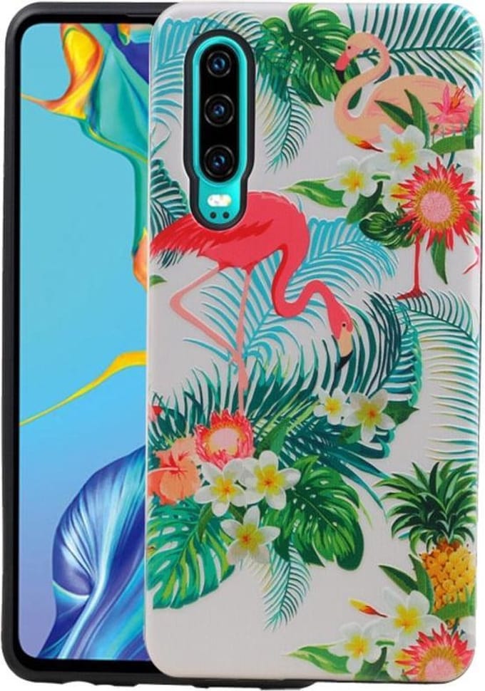 Flamingo Design Hardcase Backcover - Hoesje Geschikt voor Huawei P30