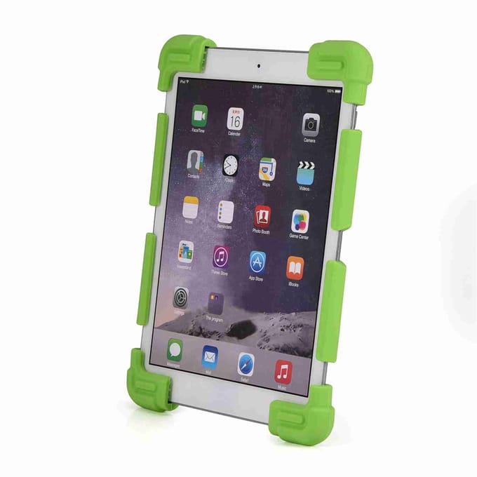 Protection Universelle Réglable en Silicone pour Tablette iPad Samsung Lenovo (Vert 8,9-12 ) noir