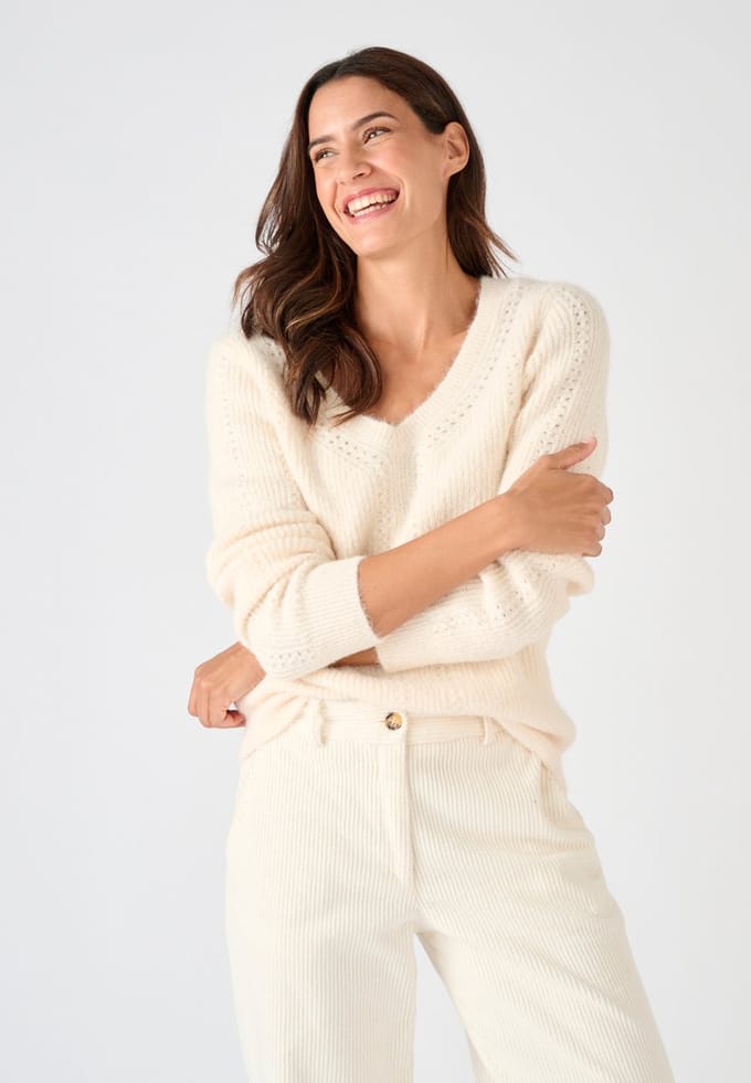 Damart - Trui parelsteek met Thermolactyl-label - Dames - Beige - L