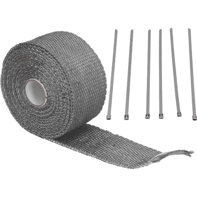 5m Uitlaat Hitte Wrap Isolatietape Glasvezel met Legering Staal Tie voor Auto Motor