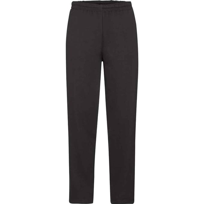 Fruit of the Loom Heren joggingbroek met open zoom (Zwart)