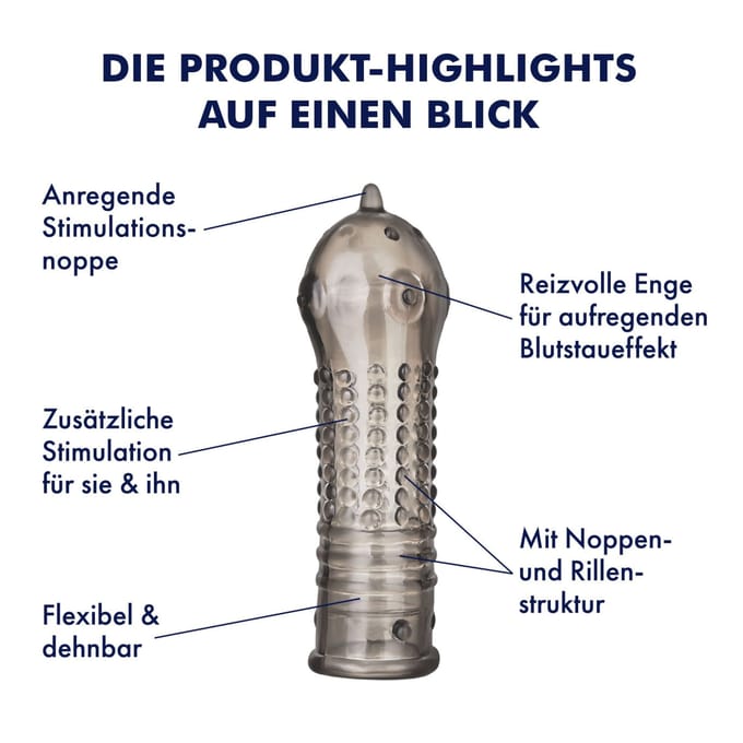 Genoppte penissleeve, 15 cm