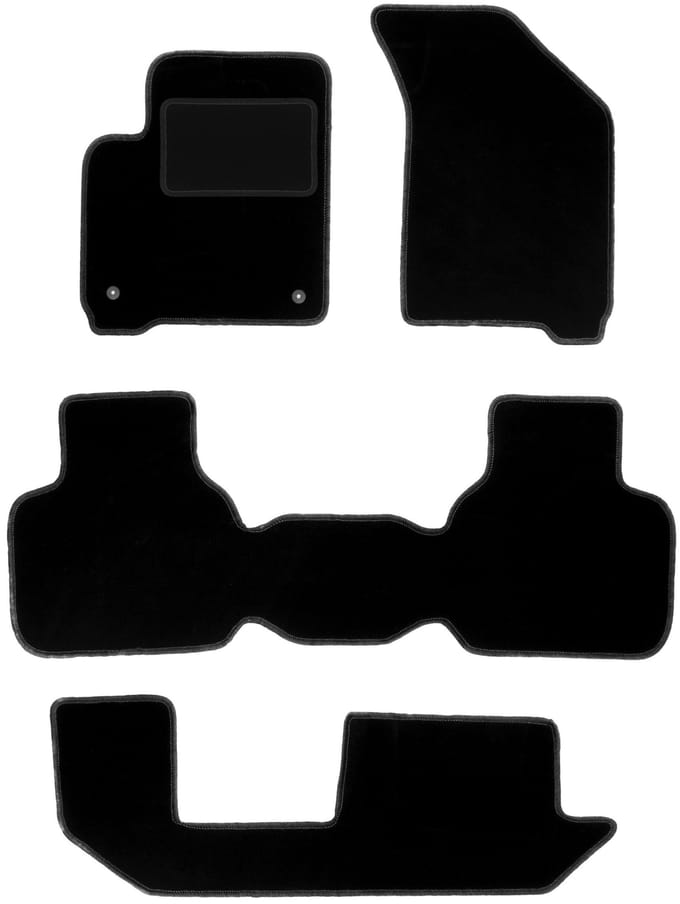 Zwarte velours vloermatten voor: Dodge Journey JC49 7-zits (2007-2016)