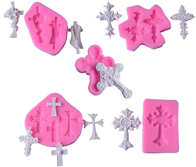 Dailygoods- Cakevorm Siliconen - Kruisvorm - 5 Stuks - Voedselveilige