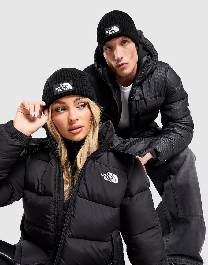 The North Face Logo Box Cuffed Beanie Hat - Zwart- Heren, Zwart One Size
