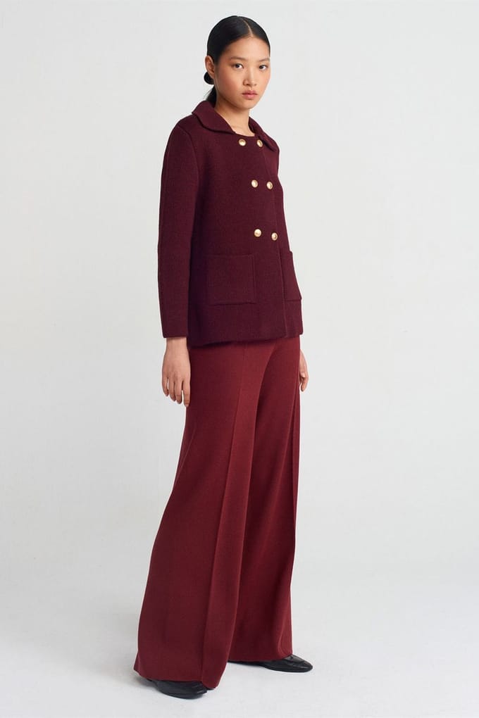Vrouwen Wijde-Pijpen Gebreide Broek