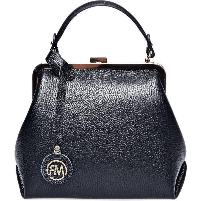 Roberta M Zwart Rundleer Tas
