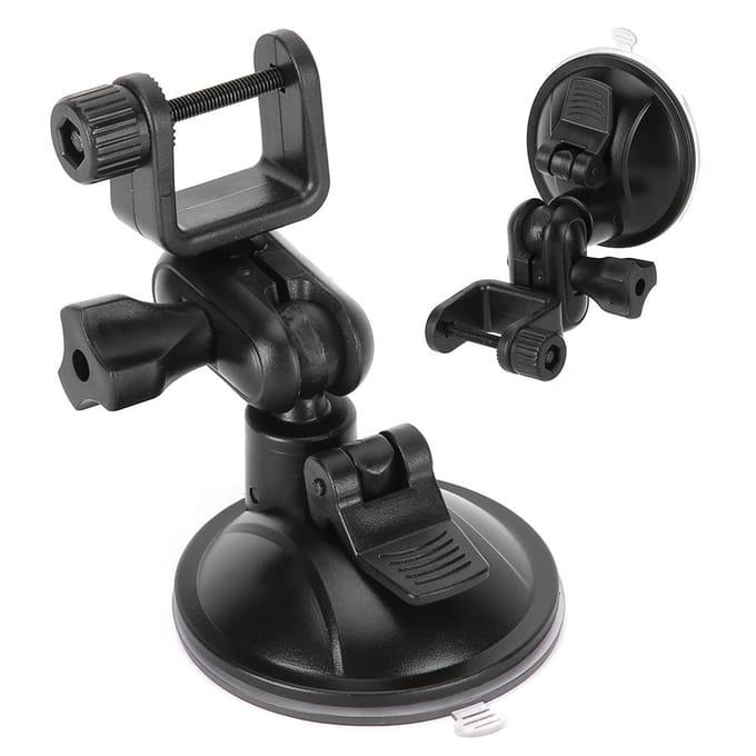 2 Stuks 360 Graden Draaiende Rijvideo Recorder Zuignap Beugel 65mm GPS Zuignap Houder U Vorm black