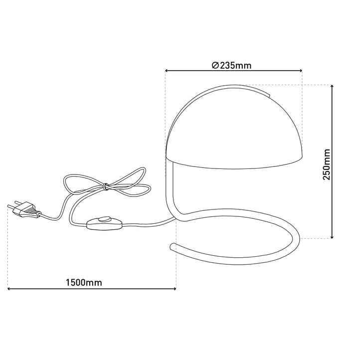 Näve Burano tafellamp, wit, hoogte 25 cm, glas/metaal, E27