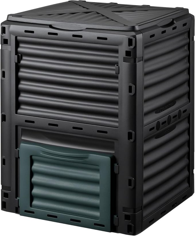 Wiltec Compost Bin 300 Litres 61 x 61 x 82 cm Compost Bin for Garden Waste Garden Composter with Lid Quick Composter with Lid