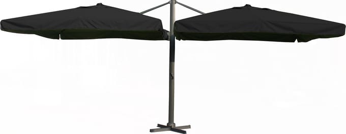 Paralux dubbele zweefparasol - 2 doeken van 3x3m - Zwart