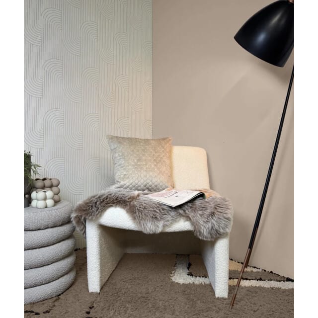 Nera Velvet Beige Kussenhoes | Velvet / Quilted Polyester | 45 x 45 cm | Crème