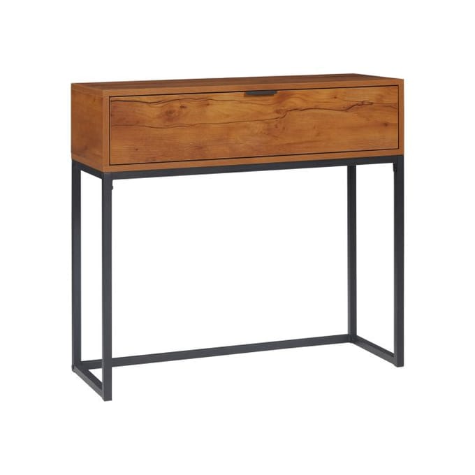 Table console - MUVOE - 80x30x76 cm - Acier - Couleur naturelle - Design industriel naturel