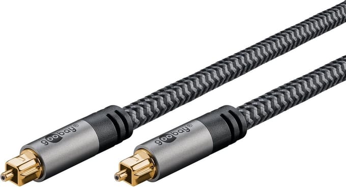 Goobay TOSLINK-kabel, Toslink-stekker naar Toslink-stekker, 1 m, zwart